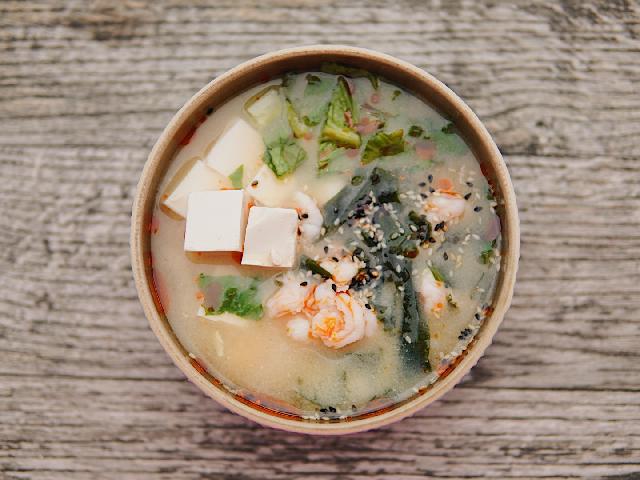 Місо суп з креветками / шовковий тофу / ромен