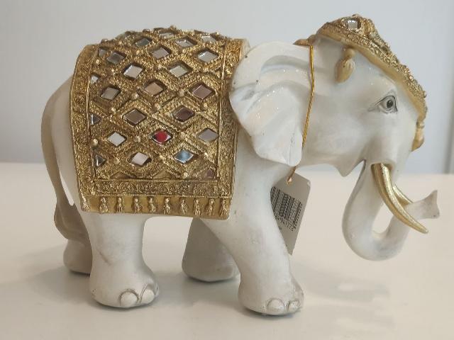 Статуэтка слон 14.,5 см беж/золото