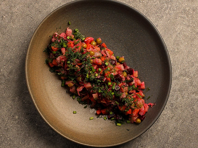 Вінегрет з маринованими грибами