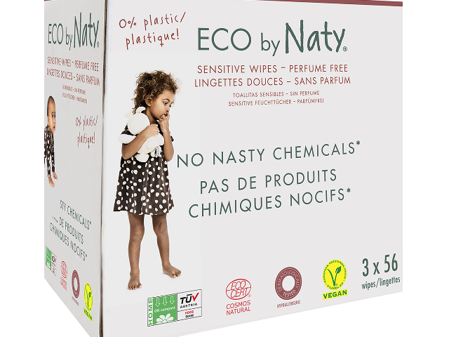Органические салфетки Eco by Naty без запаха 168 шт (3 упаковки в 1)