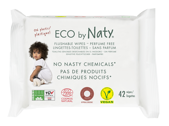 Органические смываемые салфетки Eco by Naty с легким запахом 42 шт