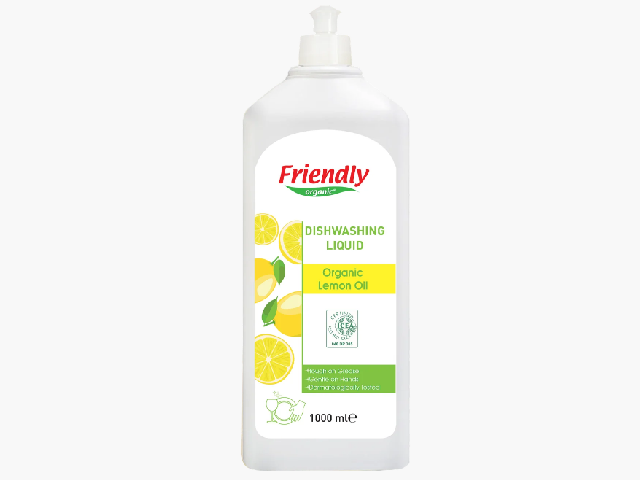 Органическое средство для мытья посуды Friendly Organic c лимонным маслом, Органическое средство для мытья посуды Friendly Organic c лимонным маслом 500 мл