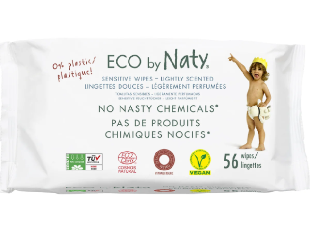 Органические салфетки Eco by Naty с легким запахом 56 шт