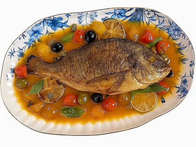 Дорадо з томатамі у вині