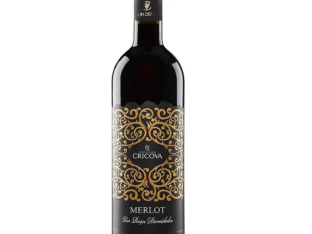 Вино Cricova Merlot Орнамент червоне напівсолодке  0,75 л 12.5%