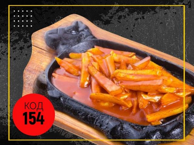 154 Картопля у кисло-солодкому соусі на пательні