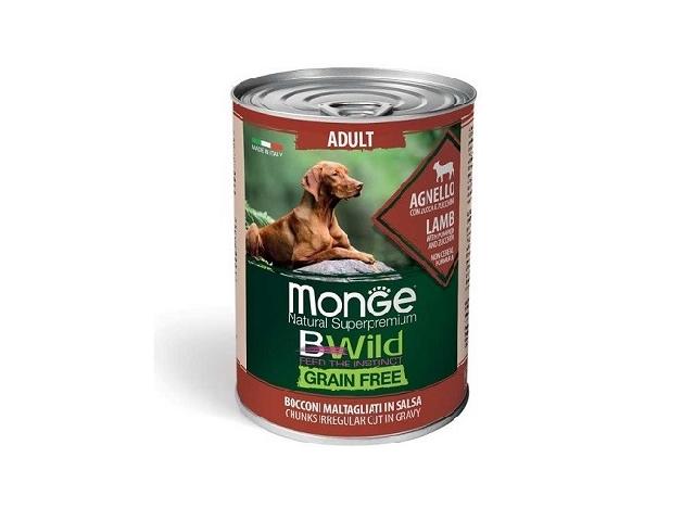 MONGE DOG WET BWild Adult Lamb ягня, гарбуз, цукіні, шматочки в соусі  400гр
