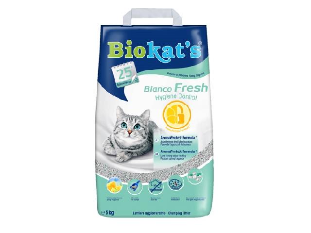 Biokats BIANCO FRESH бентонітовий наповнювач (bentonite cat litter)