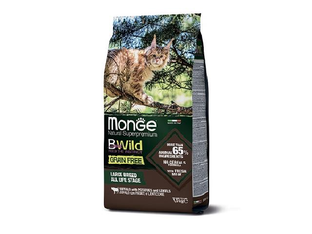 Monge Cat BWild Grain Free Buffalo буйвол, беззерновий, для котів великих порід з 2-х місяців