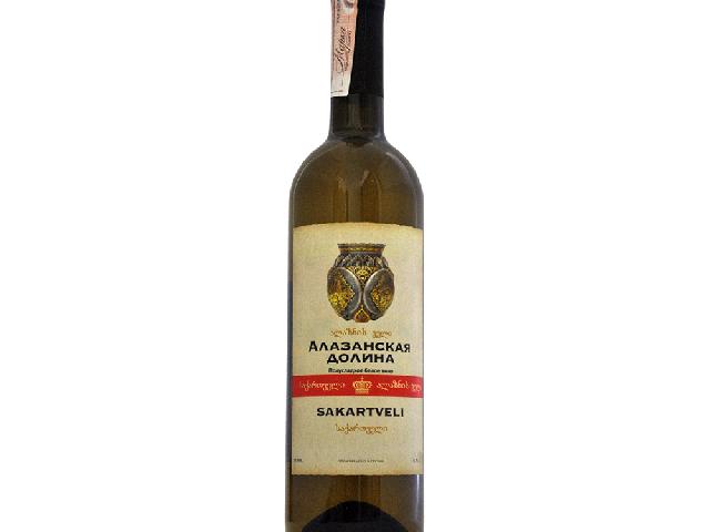 Вино Sakartvelі Алазанская долина белое полусладкое 0,75л 11%