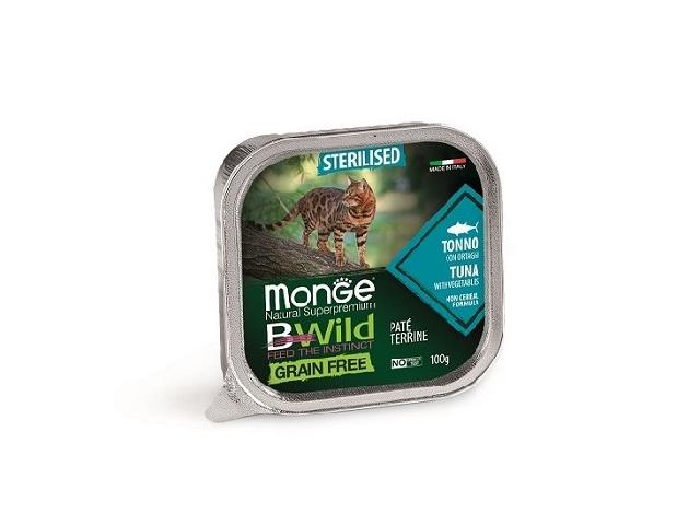 MONGE CAT WET BWild Sterilised Tuna паштет, тунець з овочами, для стерилізованих 100гр