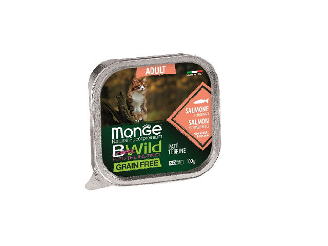 MONGE CAT WET BWild Adult Salmon паштет, лосось з овочами 100гр