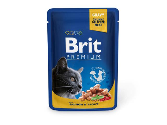Brit Premium Cat pouch with salmon and trout, з лососем і фореллю 100g