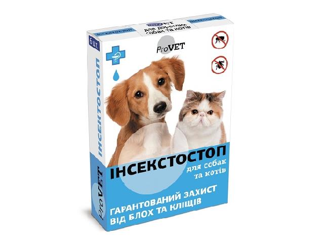 Краплі від бліх і кліщів ProVET Інсектостоп ProVET для дорослих кішок і собак / Cats and Dogs Flea & Tick Spot-On