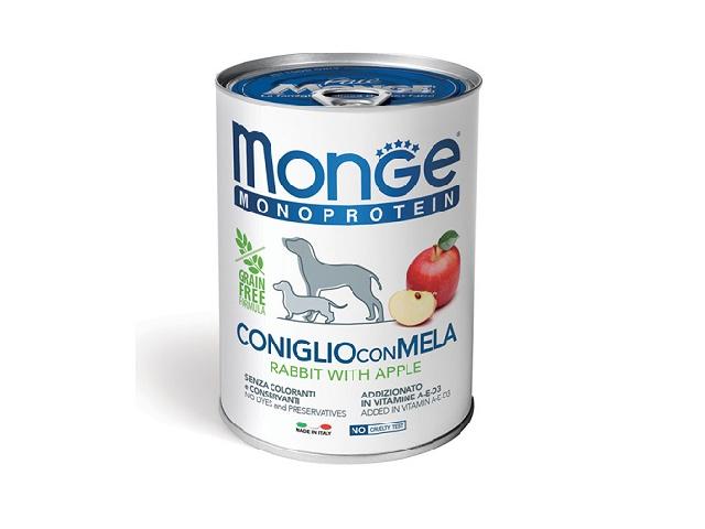 MONGE DOG WET Monoprotein Fruit Rabbit&Apple кролик з яблуком, паштет 400гр