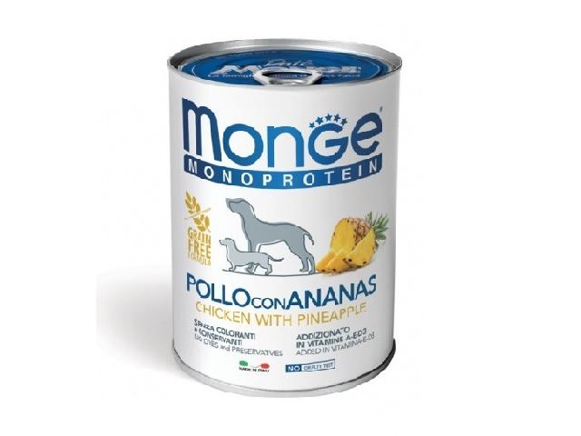 MONGE DOG WET Monoprotein Fruit Chicken&Pineapple курка з ананасом, паштет 400гр