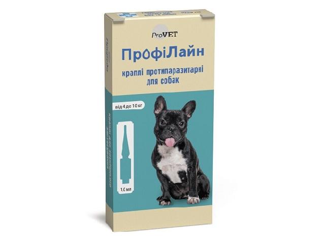 Краплі Профілайн від бліх і кліщів для собак 4-10кг / Spot-On Flea & Tick treatment for dogs 4-10kg