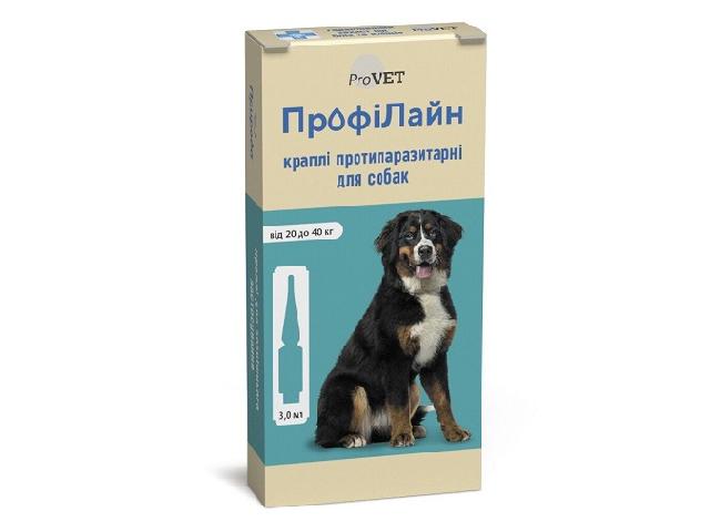 Краплі Профілайн від бліх і кліщів для собак 20-40кг / Spot-On Flea & Tick treatment for dogs 20-40kg