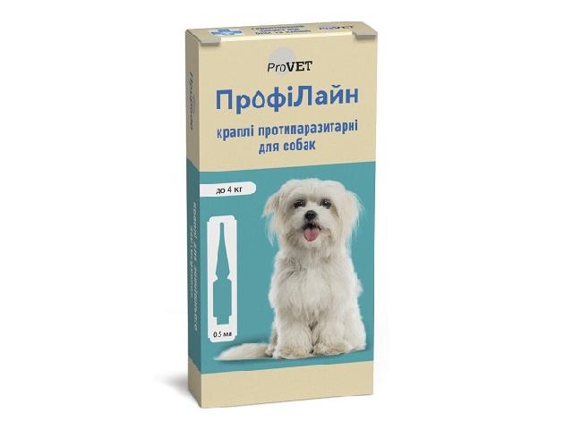 Краплі Профілайн від бліх і кліщів для собак до 4кг / Spot-On Flea & Tick treatment for dogs up to 4kg