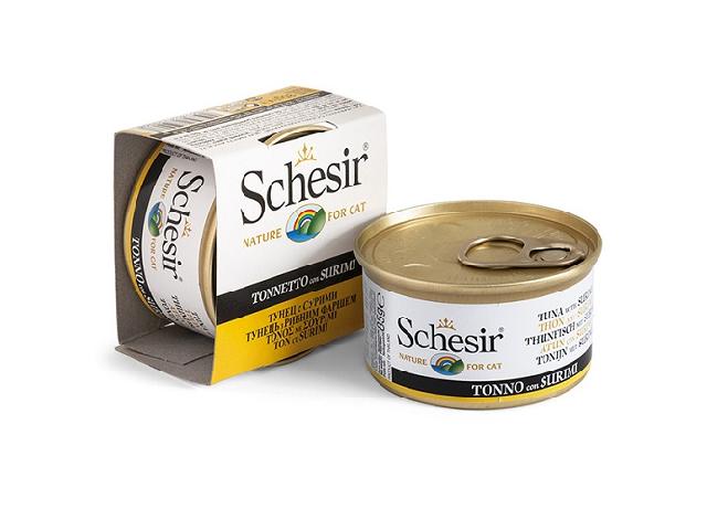 Schesir Cat Tuna Surimi, консерва для кішок, c тунцем і сурімі, 85 г.