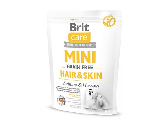 Brit Care Grain-Free Mini Hair&Skin Salmon&Herring/ беззерновий, для краси шерсті і шкіри дорослих собак дрібних порід, Brit Care Grain-Free Mini Hair&Skin Salmon&Herring/ беззерновий, для краси шерсті і шкіри дорослих собак дрібних порід, 2кг