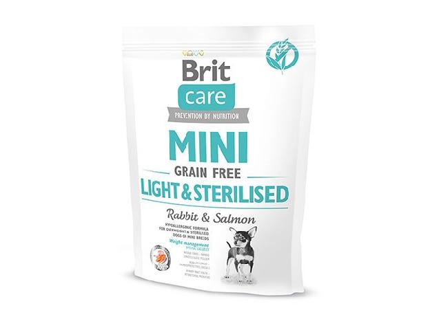 Brit Care Grain-Free Mini Light&Sterilised Rabbit&Salmon / беззерновий, контроль ваги для стерилізованих дорослих собак дрібних порід, Brit Care Grain-Free Mini Light&Sterilised Rabbit&Salmon / беззерновий, контроль ваги для стерилізованих дорослих собак дрібних порід, 2кг