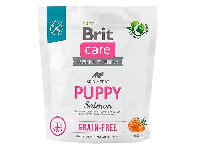 Brit Care Grain-Free Puppy Hypoallergenic Salmon, для цуценят всіх порід, з лососем, Brit Care Grain-Free Puppy Hypoallergenic Salmon, для цуценят всіх порід, з лососем, 1кг