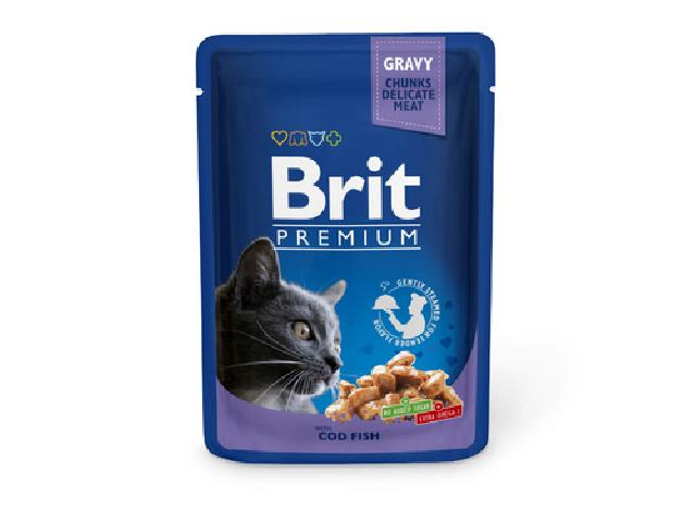 Brit Premium Cat pouch with cod fish, з тріскою 100g