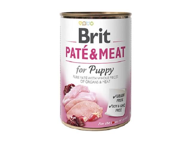 Brit Pate&Meat Wet Dog Food for Puppies with Chicken and Turkey для цуценят з куркою та індичкою 400g