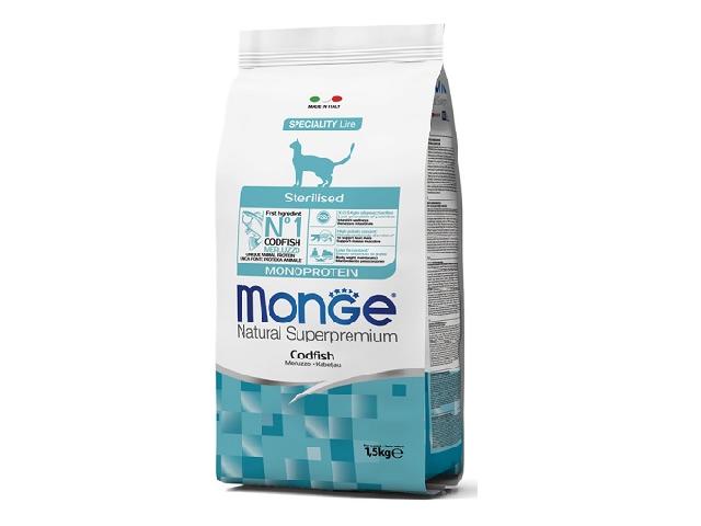 Monge Cat Sterilised Cod Fish тріска, для стерилізованих 1,5кг