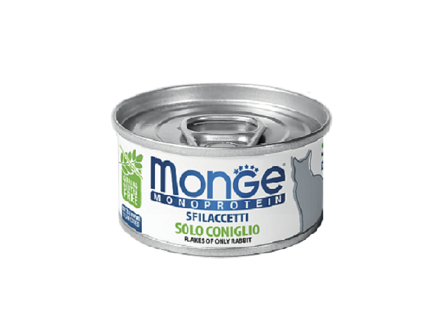 MONGE CAT WET Monoprotein Rabbit м'ясні пластівці, кролик 80гр