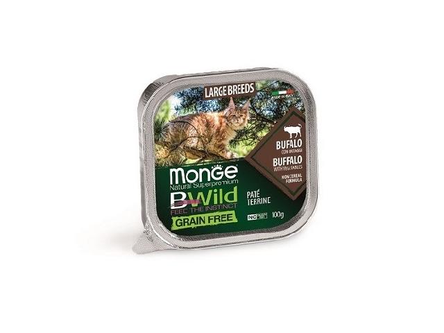 MONGE CAT WET BWild Large Breed Buffalo паштет, буйвол, для котів великих порід з 2-х місяців 100гр