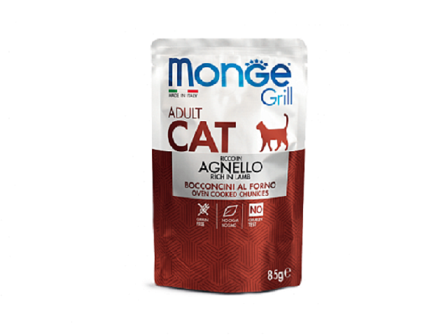MONGE CAT WET Grill Adult Lamb пауч, ягня, шматочки в желе 85гр