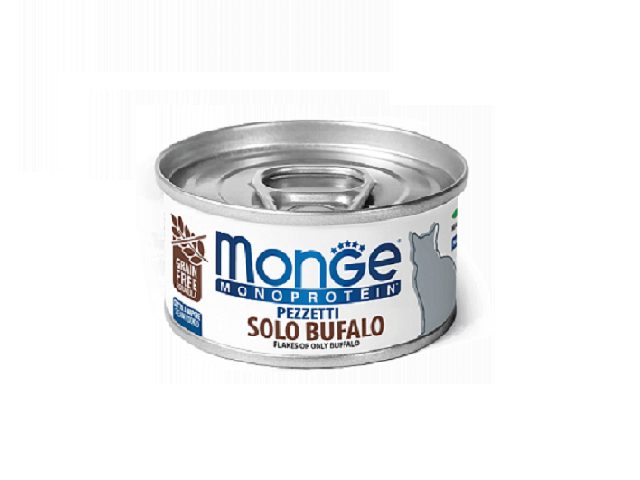 MONGE CAT WET Monoprotein Buffalo м'ясні пластівці, буйвол 80гр