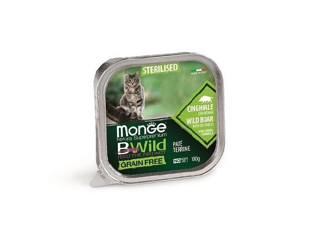 MONGE CAT WET BWild Sterilised Wild Boar паштет, кабан з овочами, для стерилізованих 100гр