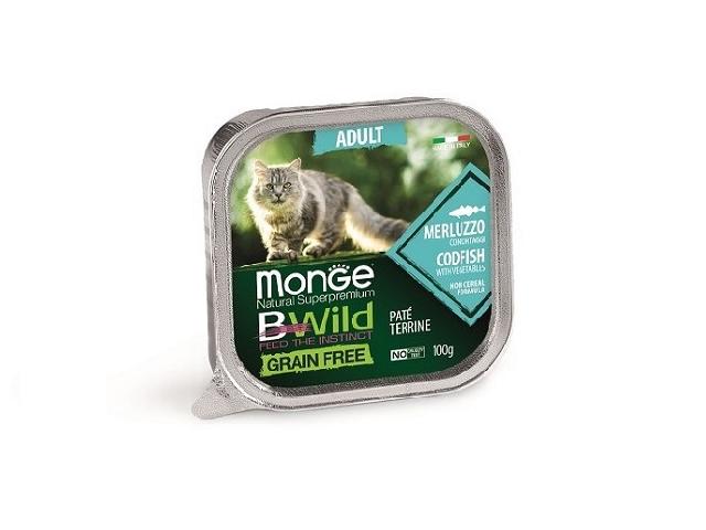 MONGE CAT WET BWild Adult Cod Fish паштет, тріска з овочами 100гр