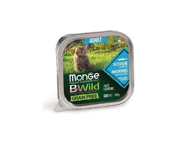 MONGE CAT WET BWild Adult Anchovies паштет, анчоус з овочами 100гр