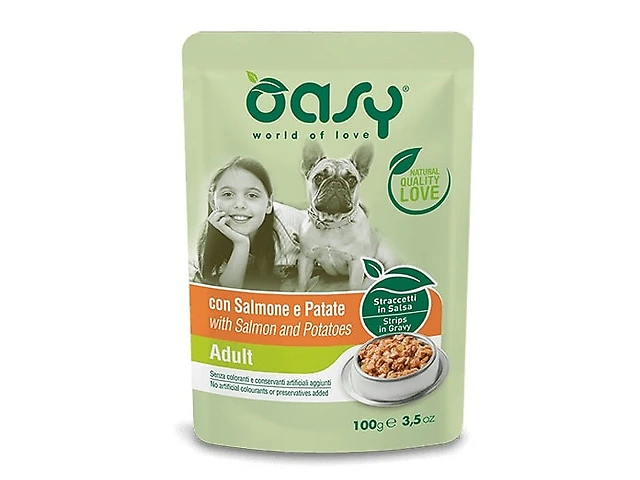 OASY DOG WET OAP Adult лосось та картопля, 100гр. пауч шматочки в соусі