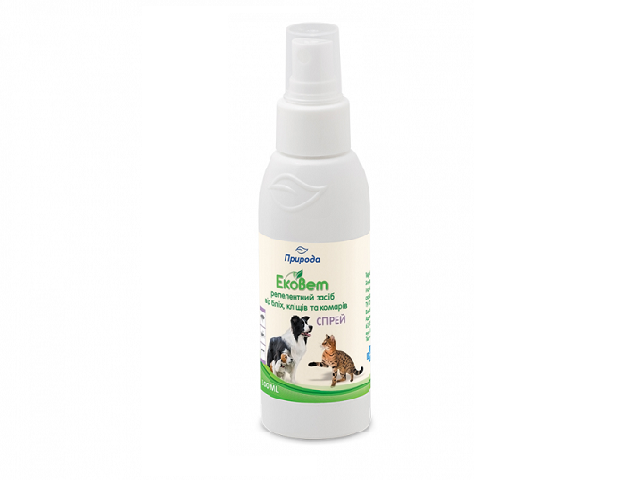 Спрей ЕкоВет біологічний від бліх і кліщів для котів і собак / Natural Flea & Tick spray for cats and dogs 100ml