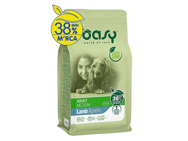 OASY DOG LIFESTAGE Adult Medium з ягням, для собак середніх порід