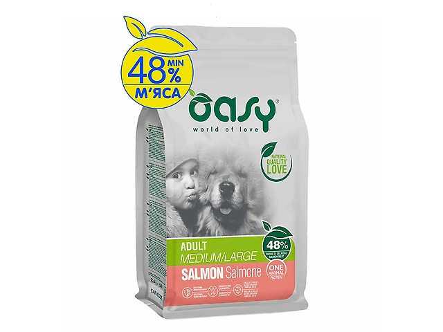 OASY DOG OAP ADULT Medium/Large з лососем, для середніх та великих порід