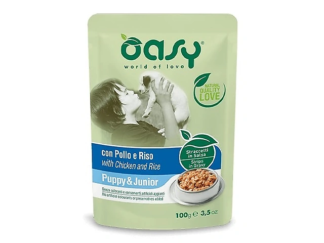 OASY DOG WET OAP Puppy курка та рис, 100гр. пауч шматочки в соусі