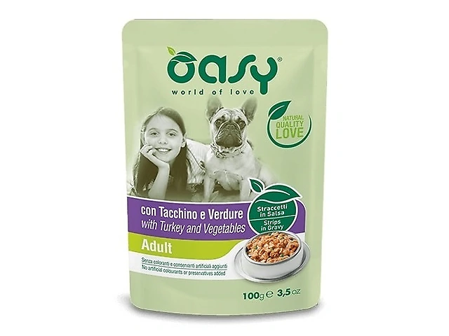 OASY DOG WET OAP Adult індичка та овочі, 100гр. пауч шматочки в соусі