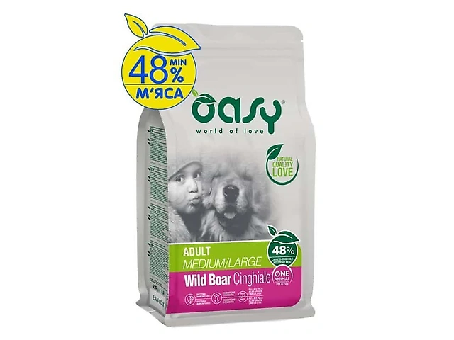 OASY DOG OAP ADULT Medium/Large з диким кабаном, для середніх та великих порід