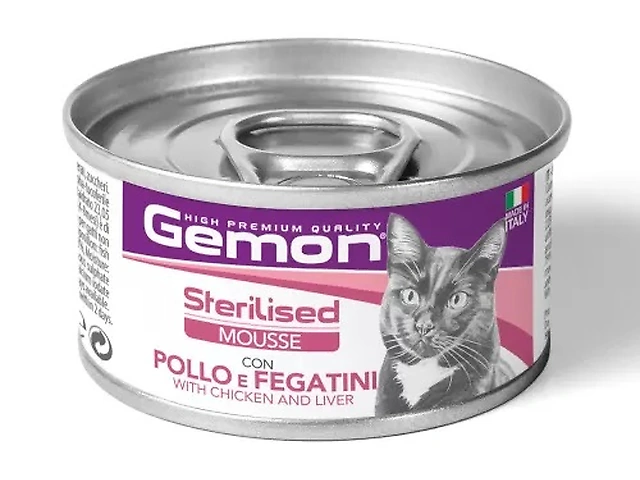 GEMON CAT WET Sterilised Chicken&Liver 85гр м'ясний мус, курка та лівер