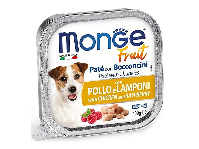 MONGE DOG WET Fruit Chicken&Raspberries паштет, курка з малиною 100гр