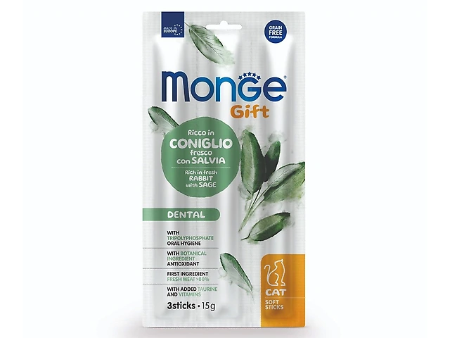 MONGEGIFTC SOFTST DENT кролик з шавлією ласощi для котів