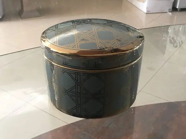 Шкатулка кругла керамічна
