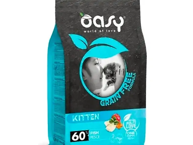 OASY GRAIN FREE FORMULA з білою рибою,яблуком та гарбузом для кошенят