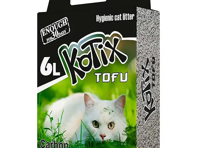 Наповнювач  KOTIX  TOFU Carbon (TOFU cat litter)  6L (2,5кг)